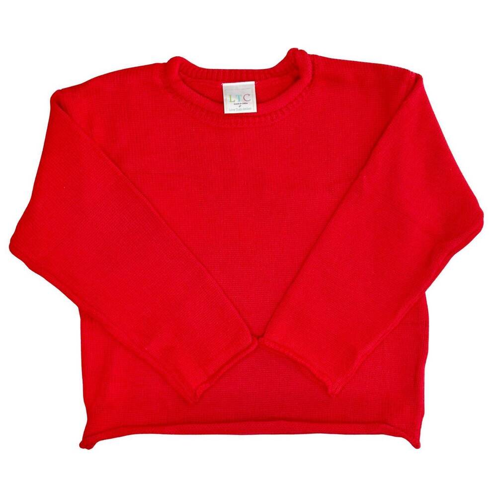 NEW LOVE THAT COTTON kid's roll neck sweater in red